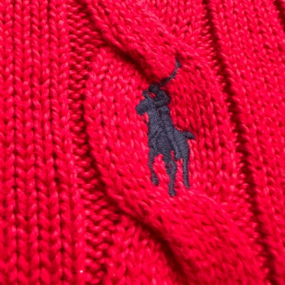 Polo Ralph Lauren Red Cable Knit Sweater (2XL) Mens - Picture 2 of 6